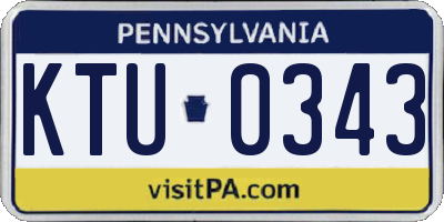 PA license plate KTU0343