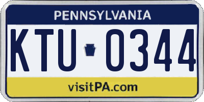 PA license plate KTU0344