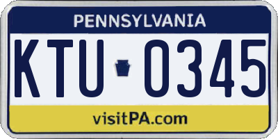 PA license plate KTU0345