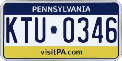 PA license plate KTU0346