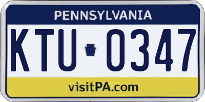 PA license plate KTU0347
