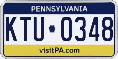 PA license plate KTU0348