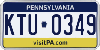 PA license plate KTU0349