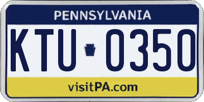 PA license plate KTU0350