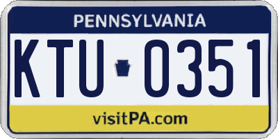 PA license plate KTU0351