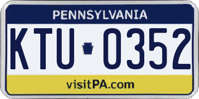 PA license plate KTU0352