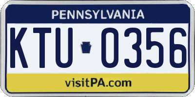 PA license plate KTU0356