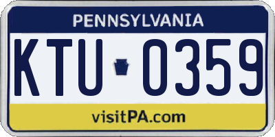 PA license plate KTU0359