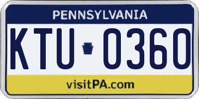 PA license plate KTU0360