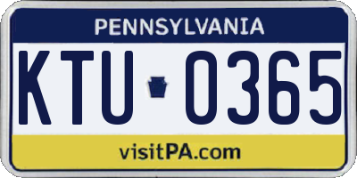 PA license plate KTU0365
