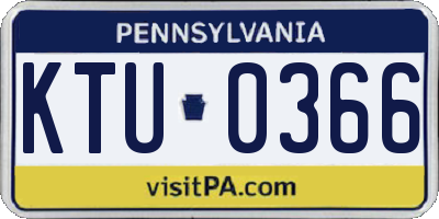 PA license plate KTU0366