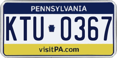 PA license plate KTU0367