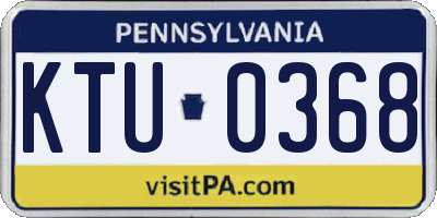 PA license plate KTU0368