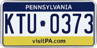 PA license plate KTU0373