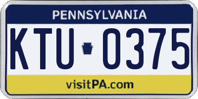 PA license plate KTU0375