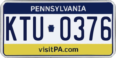 PA license plate KTU0376