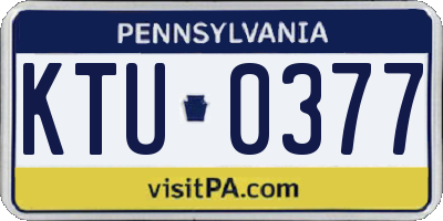 PA license plate KTU0377