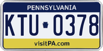 PA license plate KTU0378