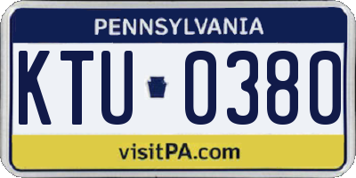 PA license plate KTU0380