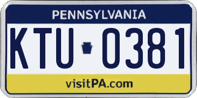 PA license plate KTU0381