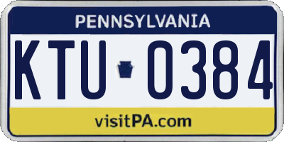 PA license plate KTU0384