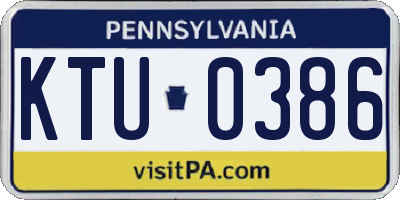 PA license plate KTU0386