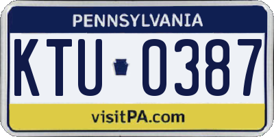 PA license plate KTU0387