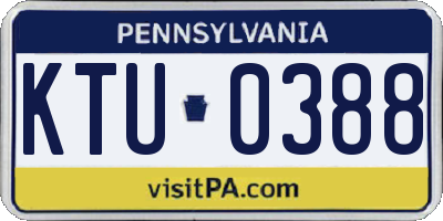 PA license plate KTU0388