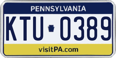 PA license plate KTU0389