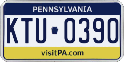 PA license plate KTU0390