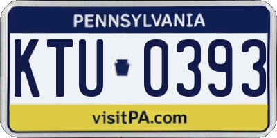 PA license plate KTU0393