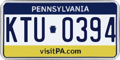 PA license plate KTU0394