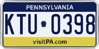PA license plate KTU0398