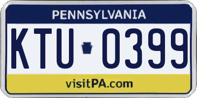 PA license plate KTU0399