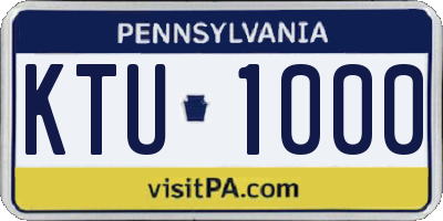 PA license plate KTU1000
