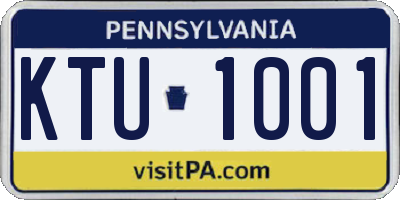 PA license plate KTU1001
