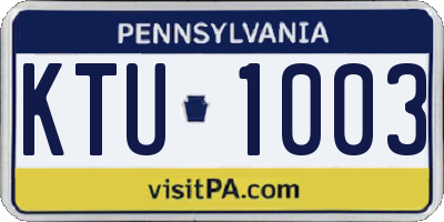 PA license plate KTU1003