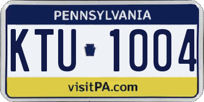 PA license plate KTU1004