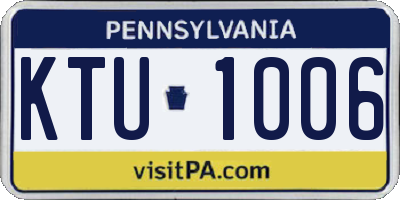 PA license plate KTU1006