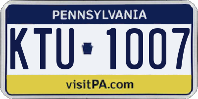 PA license plate KTU1007