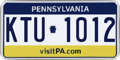 PA license plate KTU1012