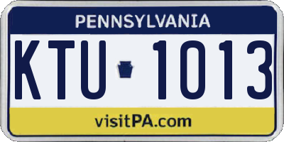 PA license plate KTU1013