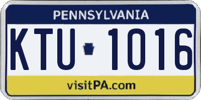 PA license plate KTU1016