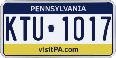 PA license plate KTU1017