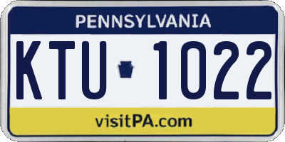 PA license plate KTU1022