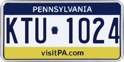 PA license plate KTU1024
