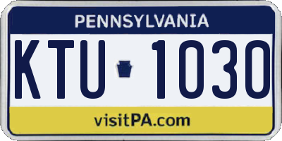 PA license plate KTU1030