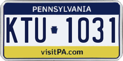 PA license plate KTU1031