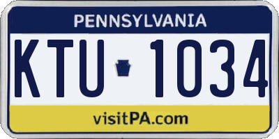 PA license plate KTU1034