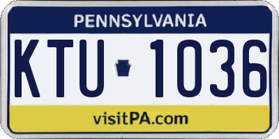 PA license plate KTU1036